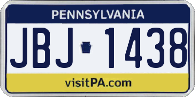 PA license plate JBJ1438
