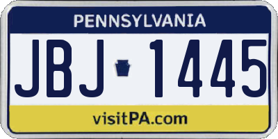 PA license plate JBJ1445