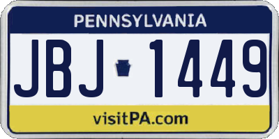 PA license plate JBJ1449