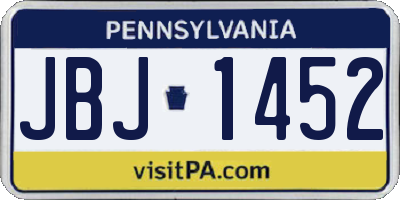 PA license plate JBJ1452