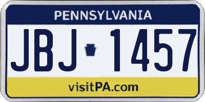 PA license plate JBJ1457