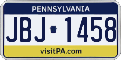 PA license plate JBJ1458