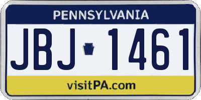 PA license plate JBJ1461