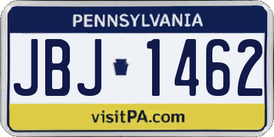 PA license plate JBJ1462