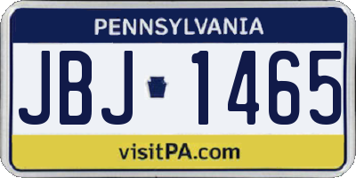 PA license plate JBJ1465