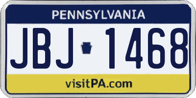 PA license plate JBJ1468