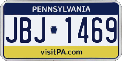PA license plate JBJ1469