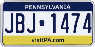PA license plate JBJ1474