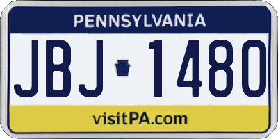 PA license plate JBJ1480