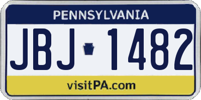 PA license plate JBJ1482