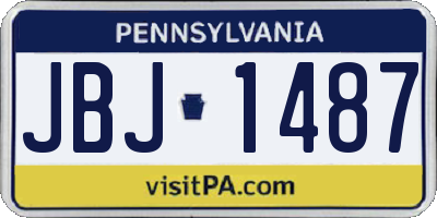 PA license plate JBJ1487