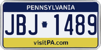 PA license plate JBJ1489