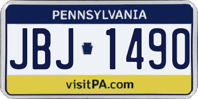 PA license plate JBJ1490