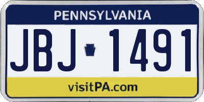 PA license plate JBJ1491
