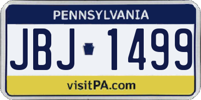 PA license plate JBJ1499