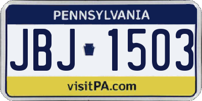 PA license plate JBJ1503