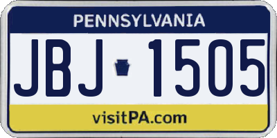 PA license plate JBJ1505