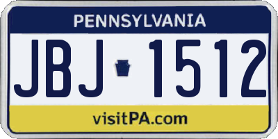 PA license plate JBJ1512