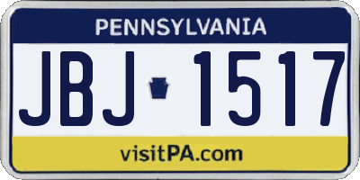 PA license plate JBJ1517