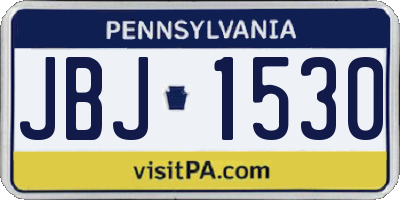 PA license plate JBJ1530