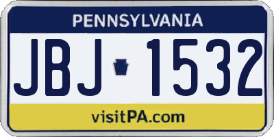 PA license plate JBJ1532