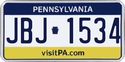 PA license plate JBJ1534