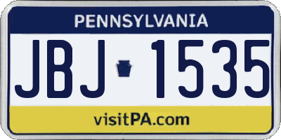 PA license plate JBJ1535