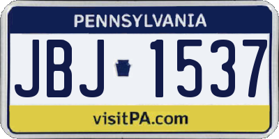 PA license plate JBJ1537