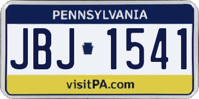 PA license plate JBJ1541