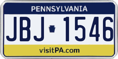 PA license plate JBJ1546