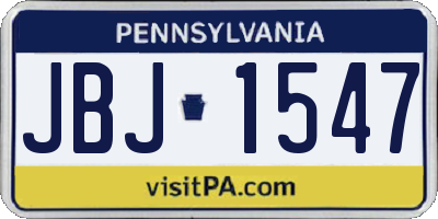 PA license plate JBJ1547