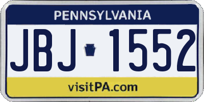 PA license plate JBJ1552