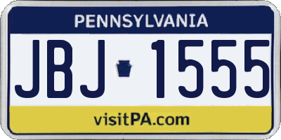 PA license plate JBJ1555