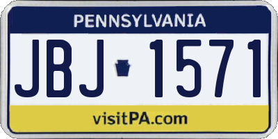 PA license plate JBJ1571