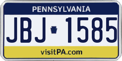 PA license plate JBJ1585