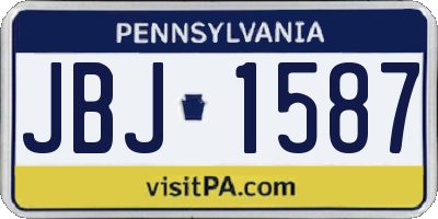 PA license plate JBJ1587