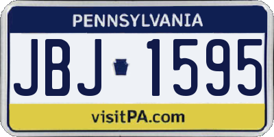 PA license plate JBJ1595