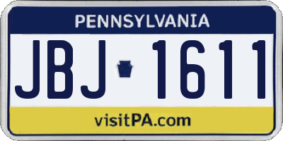 PA license plate JBJ1611