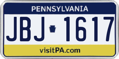 PA license plate JBJ1617