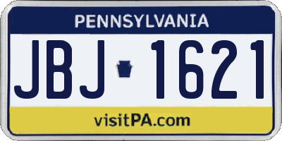 PA license plate JBJ1621