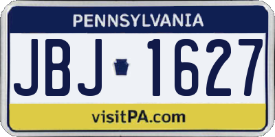 PA license plate JBJ1627