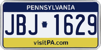 PA license plate JBJ1629