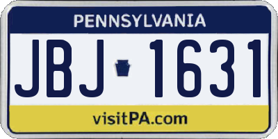 PA license plate JBJ1631
