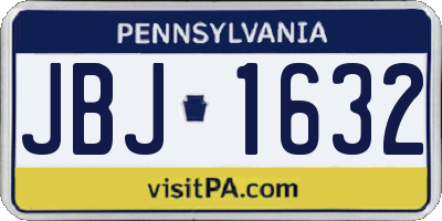 PA license plate JBJ1632
