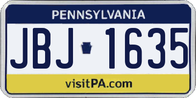 PA license plate JBJ1635