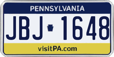 PA license plate JBJ1648