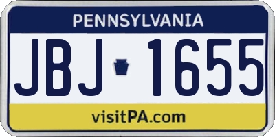 PA license plate JBJ1655