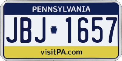 PA license plate JBJ1657