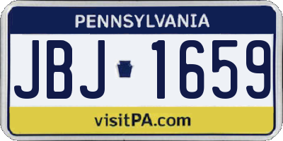 PA license plate JBJ1659