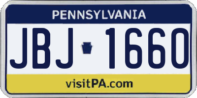 PA license plate JBJ1660
